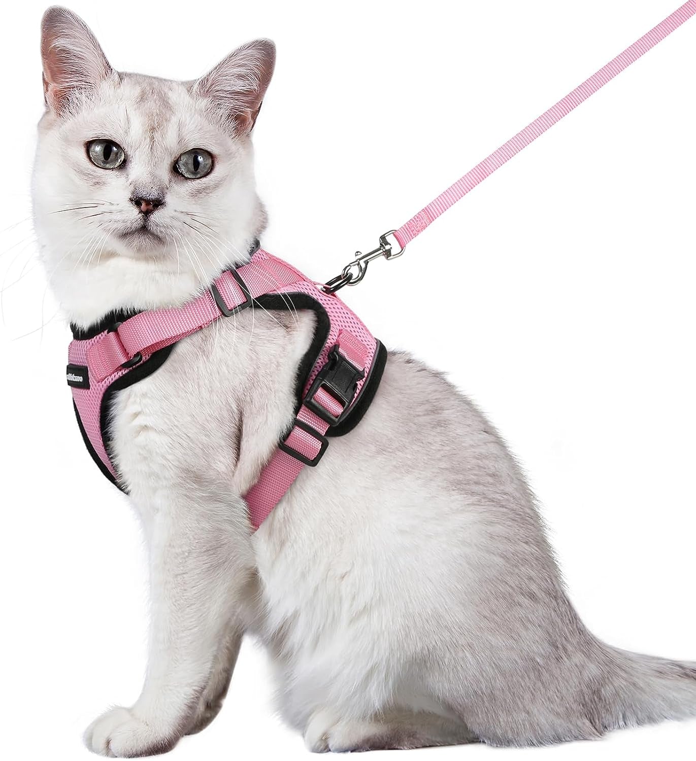 Cat Harness and Leash for Walking, Escape Proof Soft Adjustable Vest Harnesses for Cats, Easy Control Breathable Reflective Strips Jacket, Black, XS