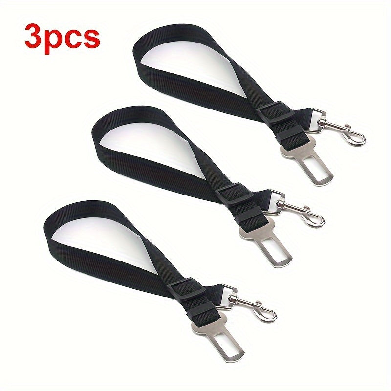 Rear Seat Retractable Pet Car Seat Belts - Vehicle Harnesses for Dogs and Cats - Adjustable Leash for Safe Travel - Keep Your Pet Secured and Comfortable