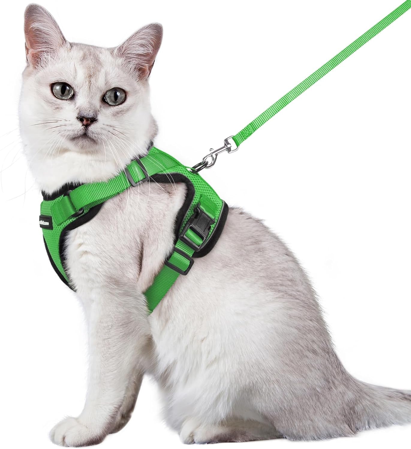 Cat Harness and Leash for Walking, Escape Proof Soft Adjustable Vest Harnesses for Cats, Easy Control Breathable Reflective Strips Jacket, Black, XS