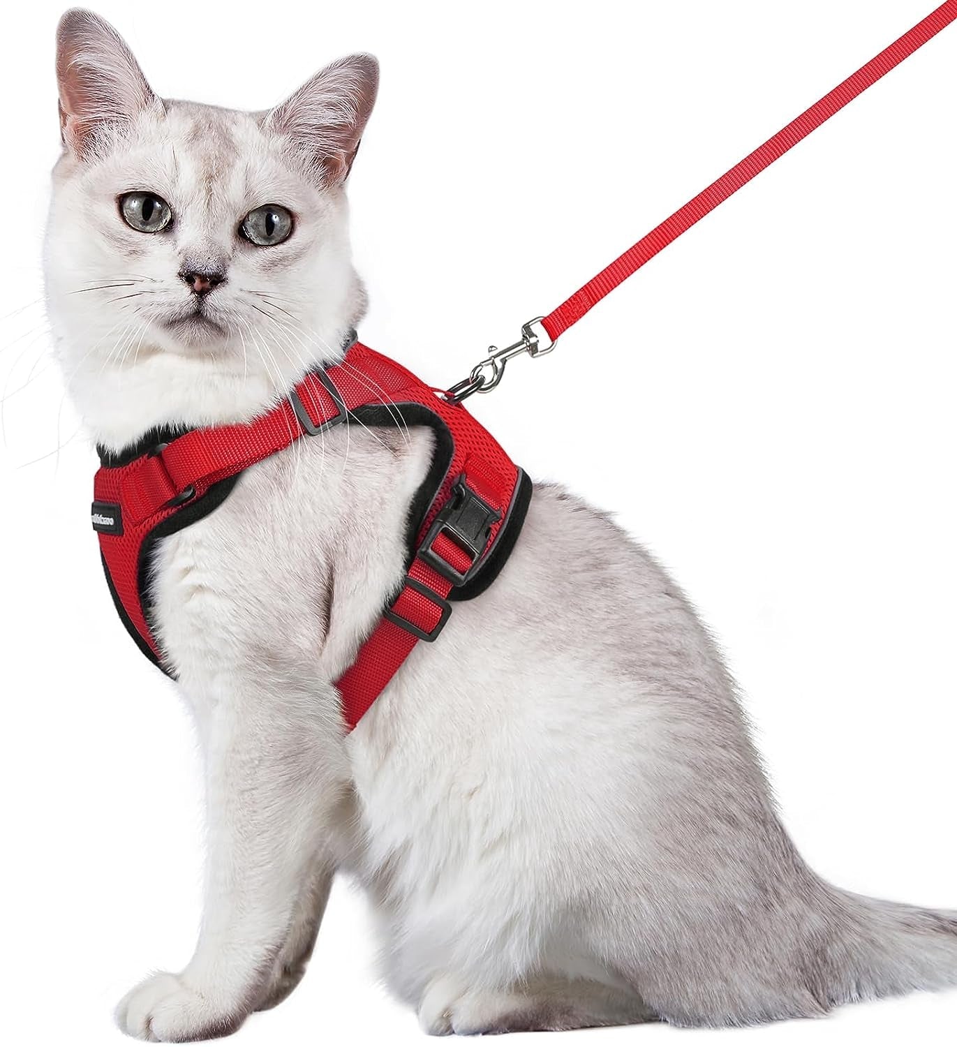 Cat Harness and Leash for Walking, Escape Proof Soft Adjustable Vest Harnesses for Cats, Easy Control Breathable Reflective Strips Jacket, Black, XS