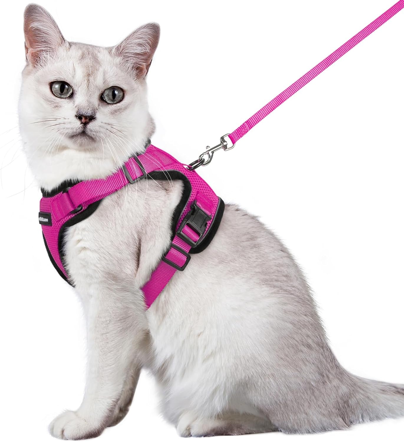 Cat Harness and Leash for Walking, Escape Proof Soft Adjustable Vest Harnesses for Cats, Easy Control Breathable Reflective Strips Jacket, Black, XS