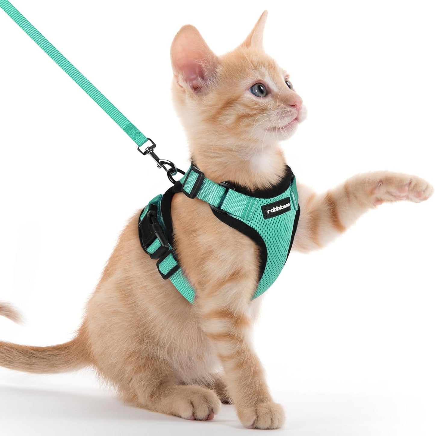 Cat Harness and Leash for Walking, Escape Proof Soft Adjustable Vest Harnesses for Cats, Easy Control Breathable Reflective Strips Jacket, Black, XS