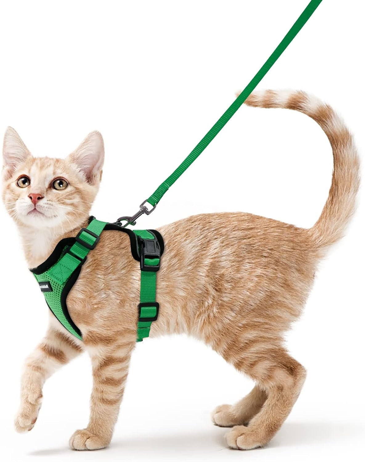 Cat Harness and Leash for Walking, Escape Proof Soft Adjustable Vest Harnesses for Cats, Easy Control Breathable Reflective Strips Jacket, Black, XS