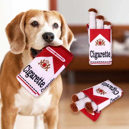 Creative cigarette chewing and grinding toy with squeaking sound, big brother smoking, give your dog a "one"!!!