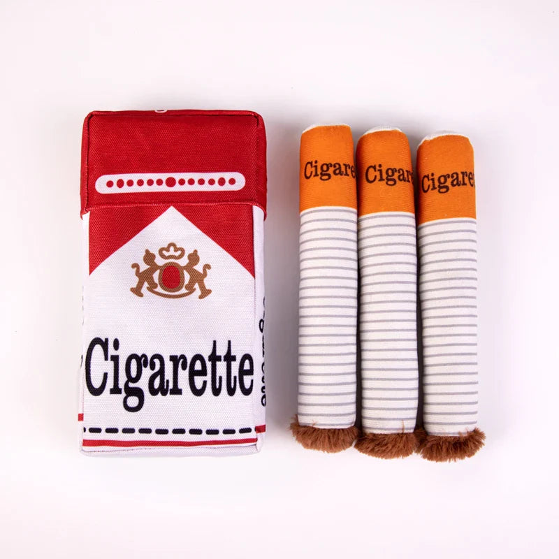 Creative cigarette chewing and grinding toy with squeaking sound, big brother smoking, give your dog a "one"!!!