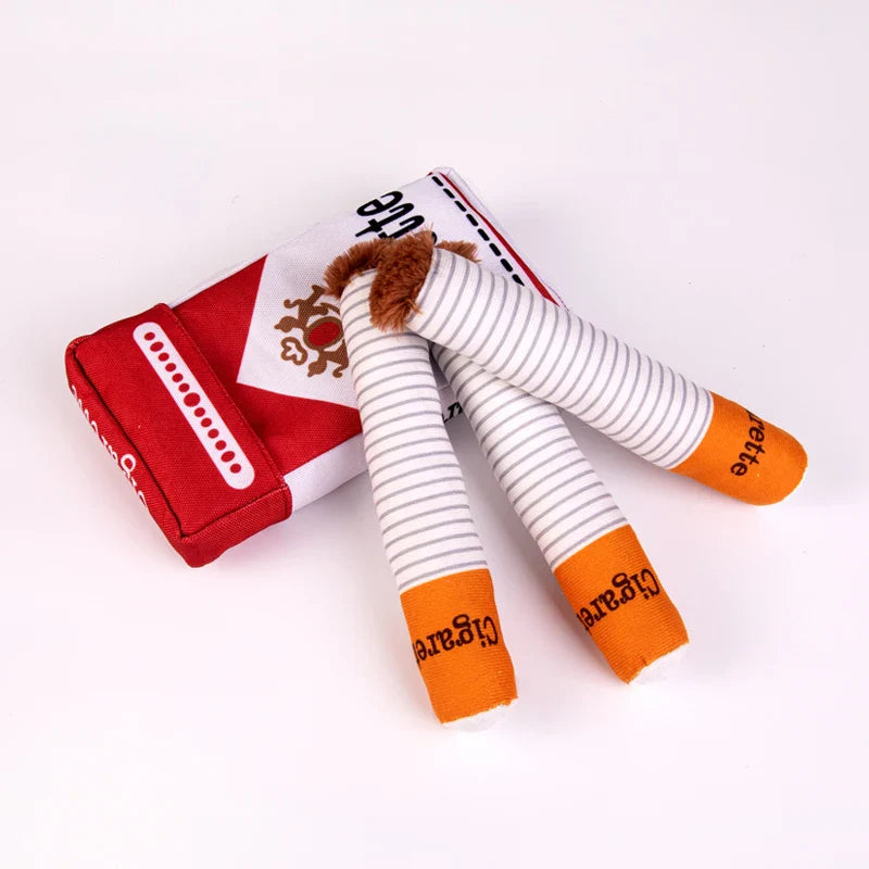 Creative cigarette chewing and grinding toy with squeaking sound, big brother smoking, give your dog a "one"!!!