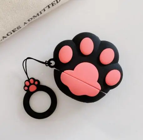 Cute Cartoon Cat Paw Bluetooth Earphone Case