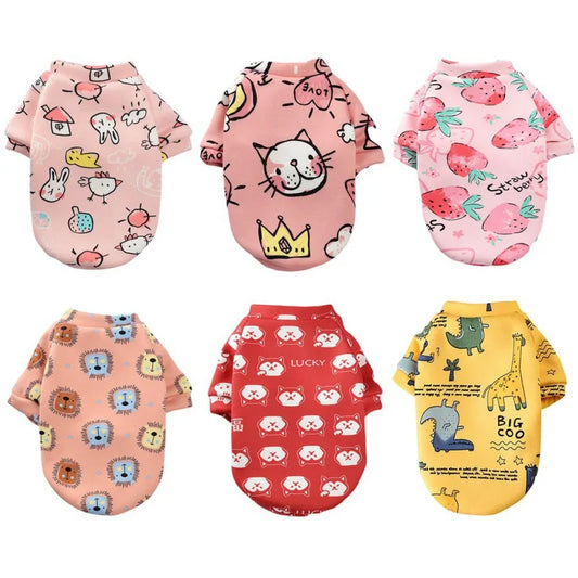 Soft Plush Dog Print Sweaters