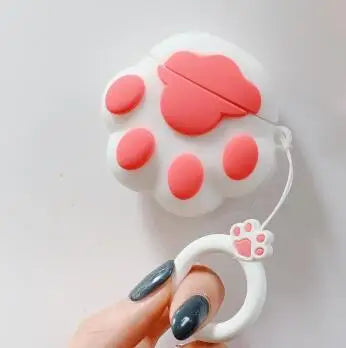 Cute Cartoon Cat Paw Bluetooth Earphone Case