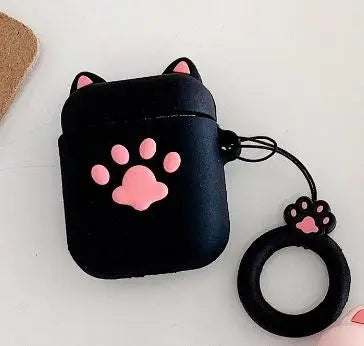 Cute Cartoon Cat Paw Bluetooth Earphone Case