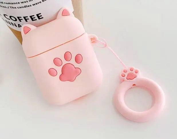 Cute Cartoon Cat Paw Bluetooth Earphone Case