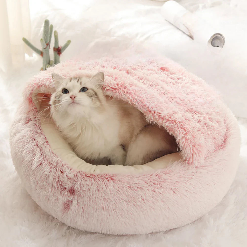 Round 2-in-1 Cat Cushion Bed