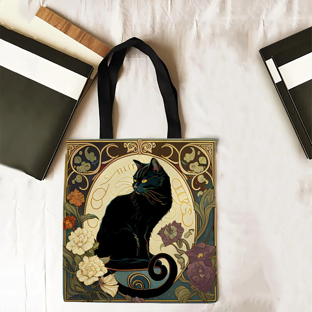 Enchanted Midnight Cat Tote Bag