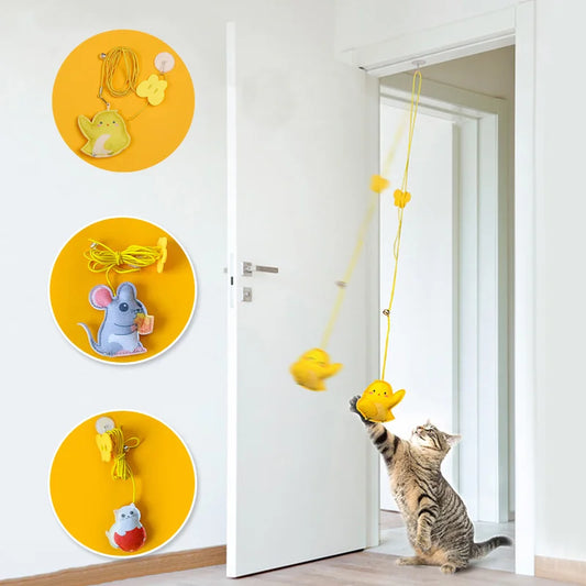 Interactive Cat Toy Hanging Simulation Dog Toy Funny Self-hey Interactive Toy for Kitten Playing Teaser Wand Toy Cat Supplies