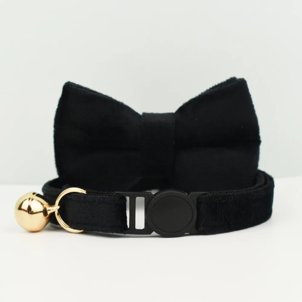 Cat Collar Bowknot Adjustable Safety  pet collar Velvet cat collar Prevent cats from choking