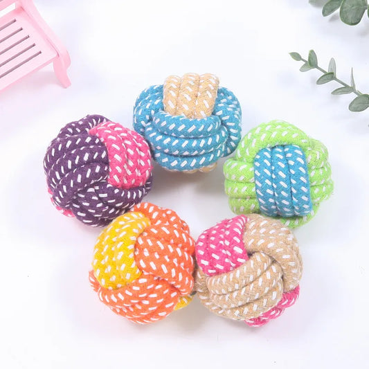 Interactive Cotton Rope Ball Dog Toy: Safe & Fun Dental Chew Toy for Small & Large Breeds