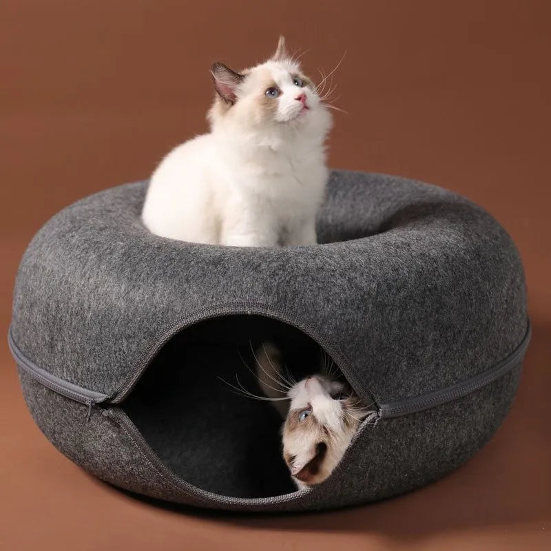 Cozy Donut Cat Bed & Tunnel