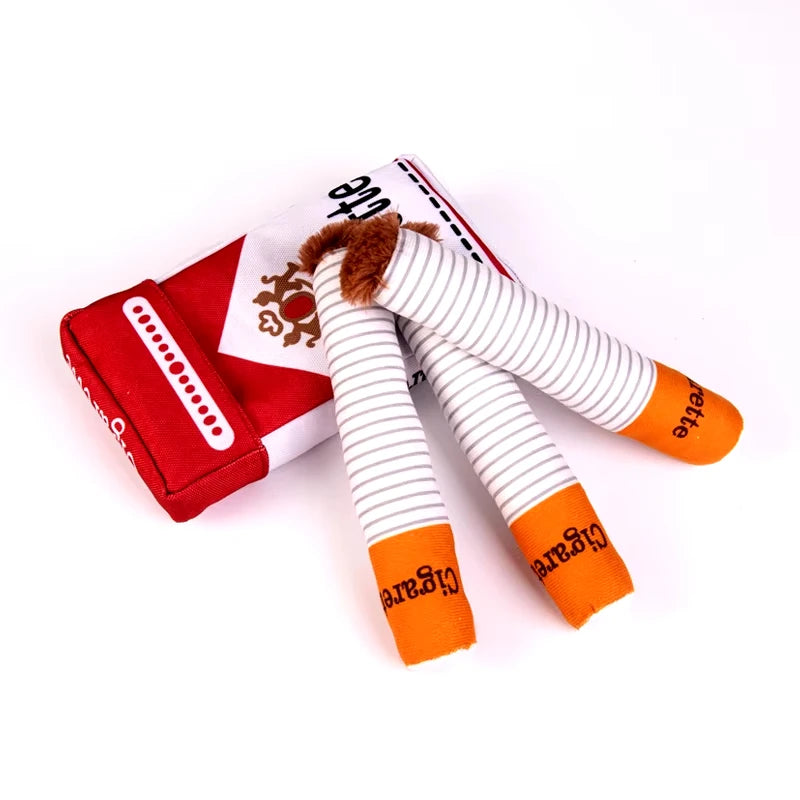 Creative cigarette chewing and grinding toy with squeaking sound, big brother smoking, give your dog a "one"!!!