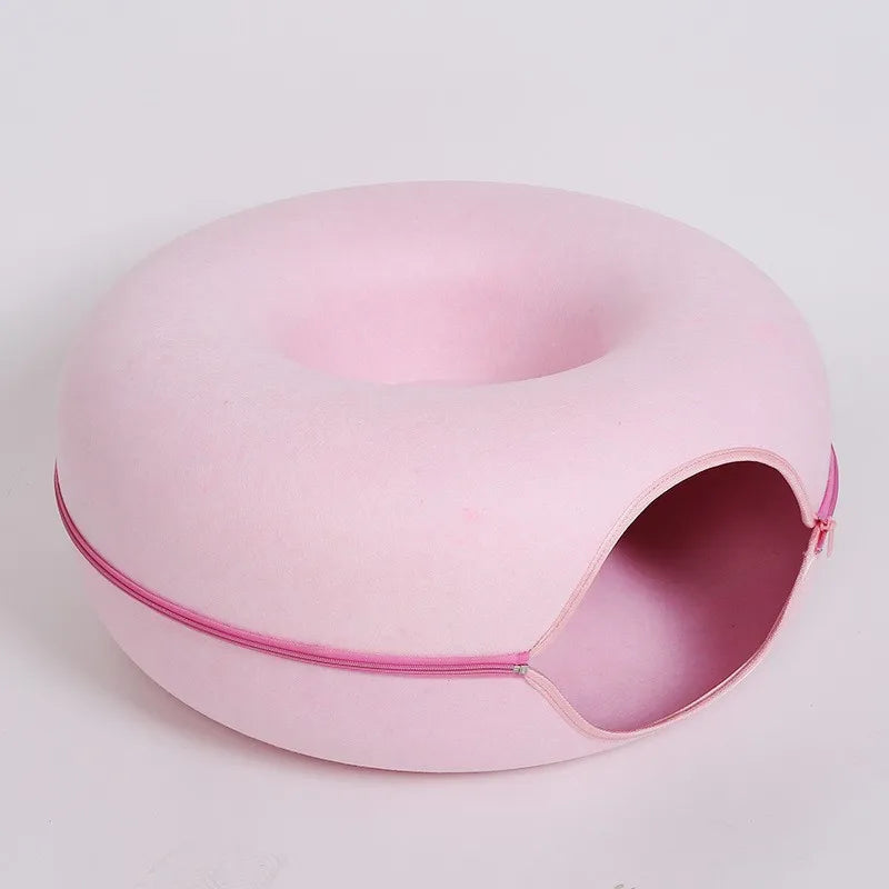 Cozy Donut Cat Bed & Tunnel