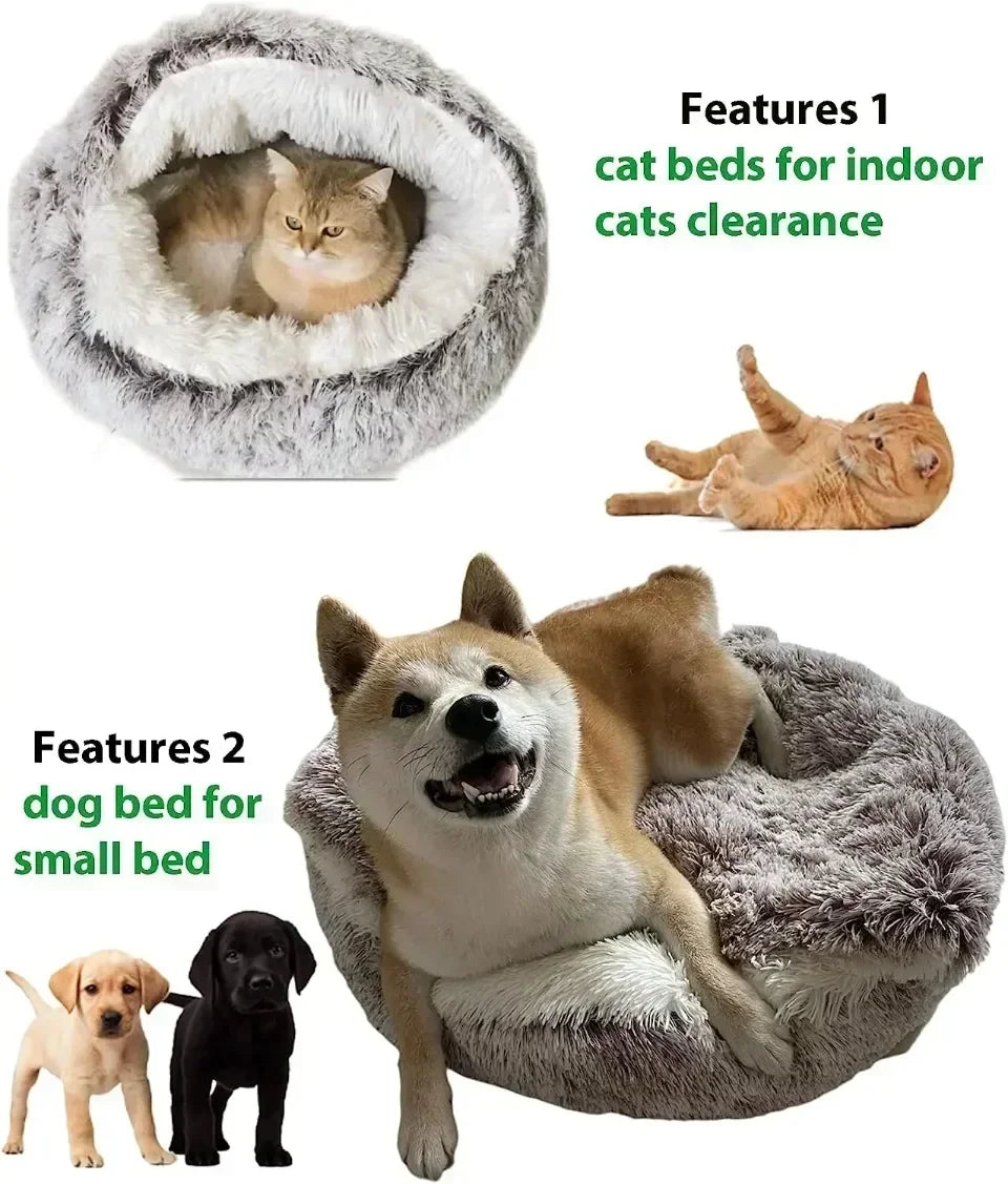 Round 2-in-1 Cat Cushion Bed