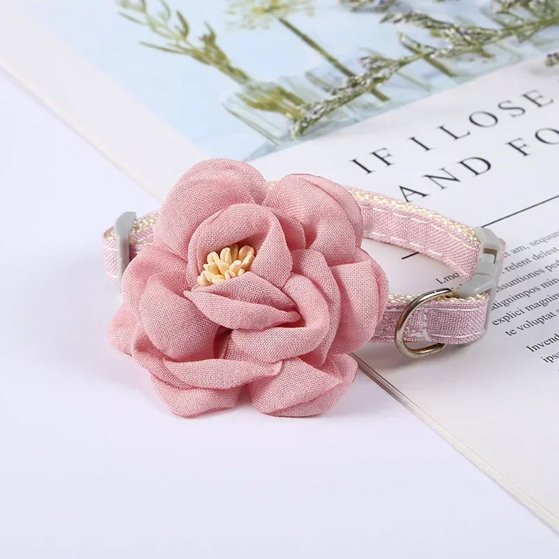 1pc Cute Cat Collar Adjustable Flower Cat Necklace Small Puppy Collar Accessories Pet Supplies