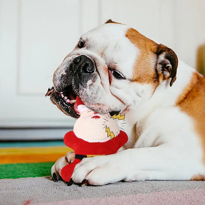 Santa Claus Plush Squeaky Dog Toy - Teeth Cleaning & Boredom Relief