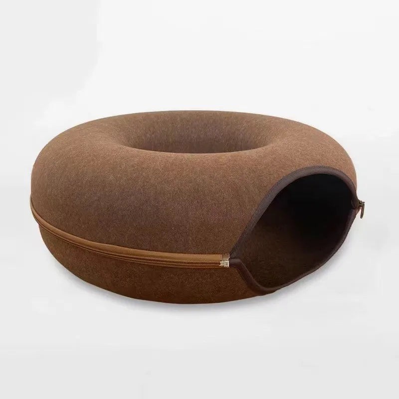 Cozy Donut Cat Bed & Tunnel