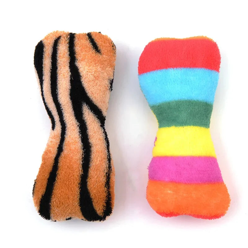 Plush Squeaky Bone Toy for Small to Medium Aggressive Chewers