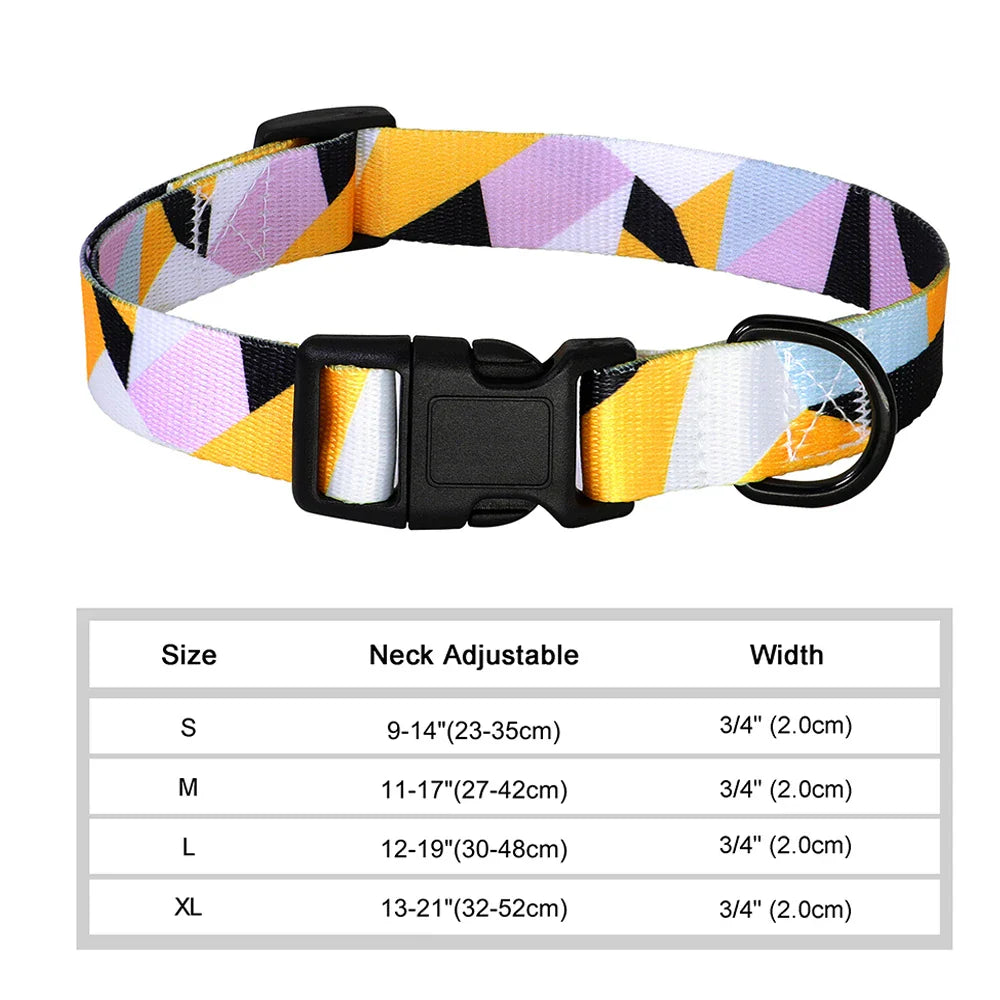 12 Styles Nylon Floral Printed Dog Collar Bohemian Small Puppy Cat Collars Adjustable Chihuahua Collar Pet Supplies Accessories