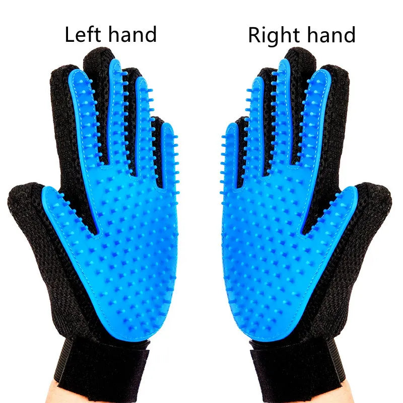 DualPet Pet Grooming Glove for Dog Cats Glove Pet Hair Deshedding Brush Comb Glove Pet Dog Cleaning Massage Glove Accessories