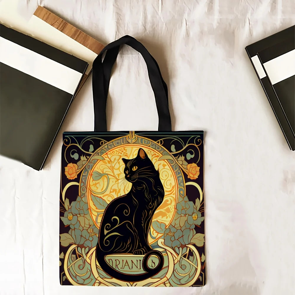 Enchanted Midnight Cat Tote Bag