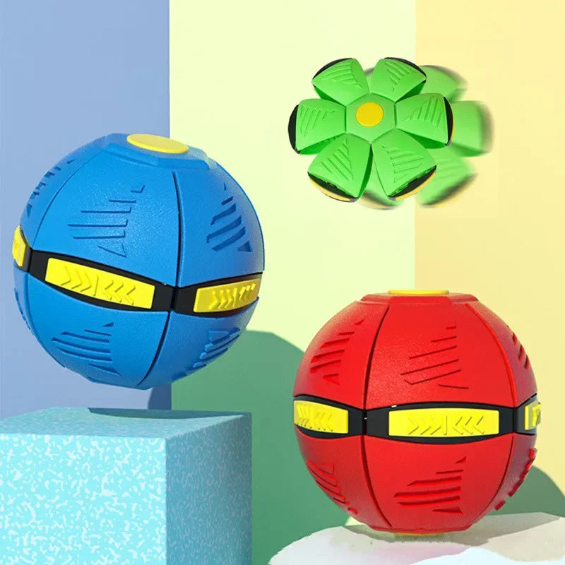 Flying saucer ball dog toy