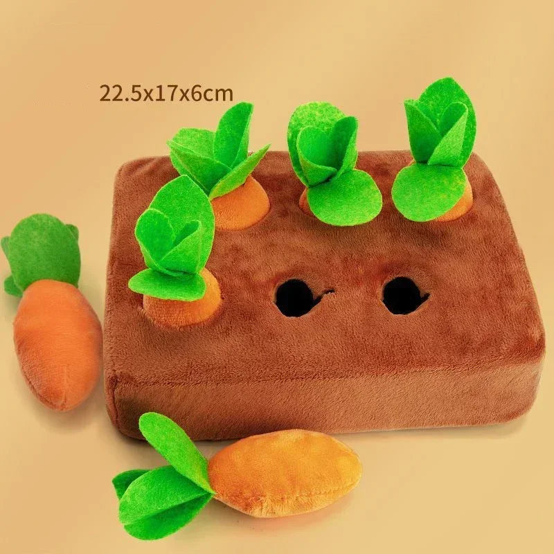 Dog Toys Snuffle Mat for Pet Plush Carrot Toy Mat Innovative Plush Vegetable Field Pull Radish Plush Carrot Dog Interactive Toys