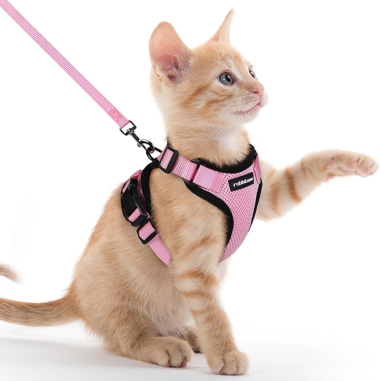 Cat Harness and Leash for Walking, Escape Proof Soft Adjustable Vest Harnesses for Cats, Easy Control Breathable Reflective Strips Jacket, Black, XS