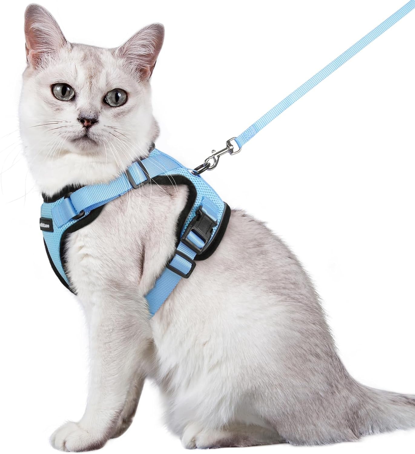 Cat Harness and Leash for Walking, Escape Proof Soft Adjustable Vest Harnesses for Cats, Easy Control Breathable Reflective Strips Jacket, Black, XS