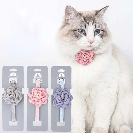 1pc Cute Cat Collar Adjustable Flower Cat Necklace Small Puppy Collar Accessories Pet Supplies