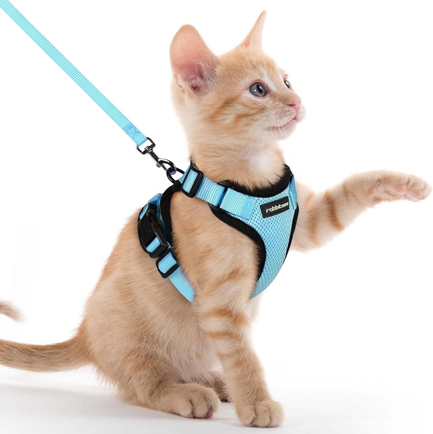 Cat Harness and Leash for Walking, Escape Proof Soft Adjustable Vest Harnesses for Cats, Easy Control Breathable Reflective Strips Jacket, Black, XS