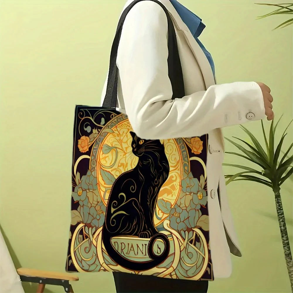 Enchanted Midnight Cat Tote Bag