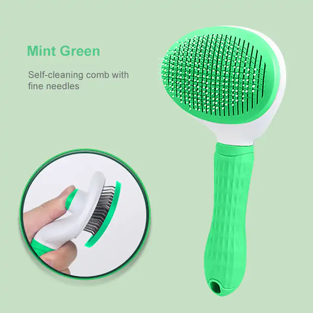 Pet Grooming Brush for Shedding & Tangle-Free Coat