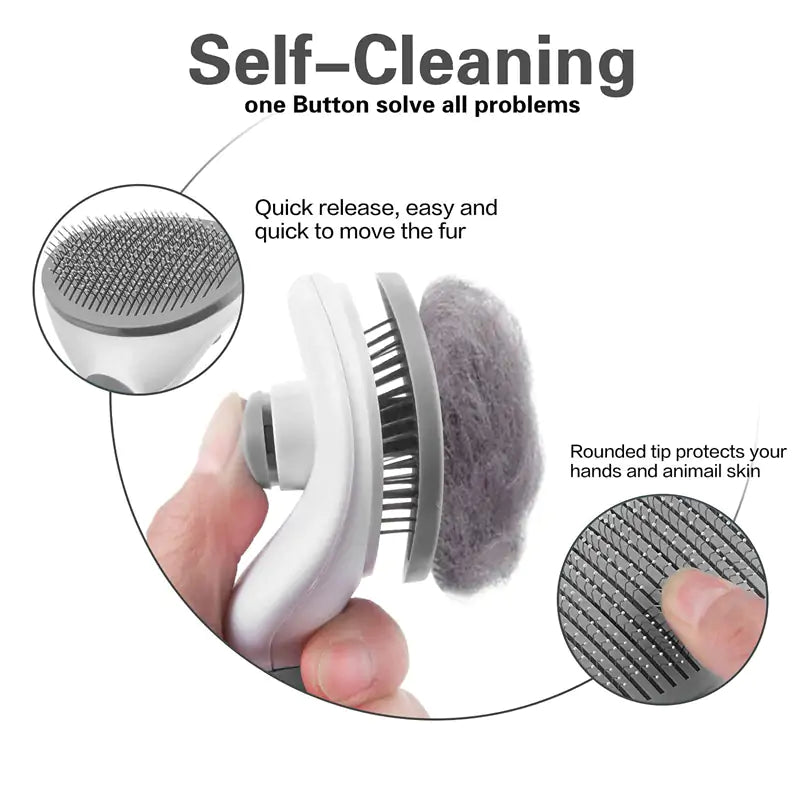 Pet Grooming Brush for Shedding & Tangle-Free Coat